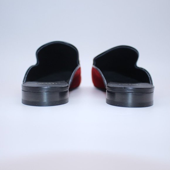 Versace Medusa Red Velvet Crown Loafer Mule Sandals. 39.5 EU / 6.5 US main image 6